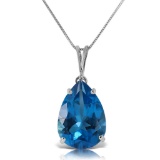 6.5 Carat 14K Solid White Gold Hope For Best Blue Topaz Necklace