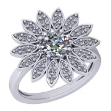 1.29 Ctw VS/SI1 Diamond 14K White Gold Halo Ring