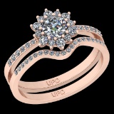 1.16 Ctw I2/I3 Diamond 10K Rose Gold Anniversary Halo Ring