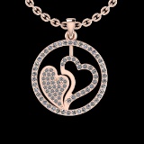 0.36 Ctw I2/I3 Diamond 10K Rose Gold Victorian Style Pendant