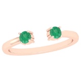 0.50 Ctw Emerald Style Prong Set 14K Rose Gold Ring