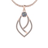 0.78 Ctw SI2/I1 Diamond Platinum 14K Rose Gold Plated Pendant