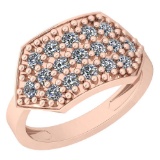 0.77 Ctw VS/SI1 Diamond 14K Rose Gold Ring