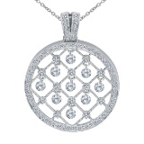 Certified 14K White Gold Dashing Diamonds Pendant