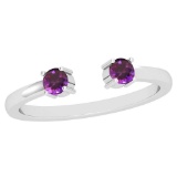 0.50 Ctw Amethyst Style Prong 14K White Gold Entrity Ring
