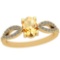 0.64 Ctw Citrine And Diamond I2/I310K Yellow Gold Vintage Style Ring