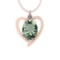 Certified 22.40 Ctw Green Amethyst And Diamond I1/I2 10K Rose Gold Pendant