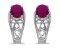 Certified 14k White Gold Round Ruby And Diamond Earrings