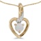 Certified 14k Yellow Gold Round Opal And Diamond Heart Pendant