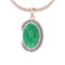 4.23 Ctw Emerald And Diamond I2/I3 14K Rose Gold Victorian Pendant