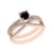 1.10 Ctw I2/I3 Treated Fancy Black And White Diamond 14K Rose Gold Engagement Ring