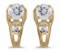 Certified 14k Yellow Gold Round White Topaz And Diamond Earrings