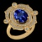 4.63 Ctw VS/SI1 Tanzanite And Diamond 10K Yellow Gold Vintage Style Ring