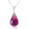 7 CTW 14K Solid White Gold Utmost Tenderness Amethyst Necklace