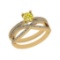 1.10 Ctw I2/I3 Treated Fancy Yellow And White Diamond 14K Yellow Gold Engagement Ring