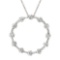 Certified 14K White Gold Diamond Circle Pendant (.50 carat)