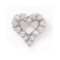 Certified 14K White Gold Diamond Heart Pendant