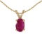 Certified 14k Yellow Gold Oval Ruby Pendant
