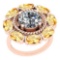 5.00Ctw I2/I3 Citrine And Diamond 10K Rose Gold Vintage Style Ring