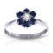 0.5 Carat 14K Solid White Gold Lovingkindness Sapphire Diamond Ring
