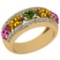 1.45 Ctw I2/I3 Multi Sapphire And Diamond 10K Yellow Gold Wedding Band Ring