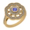 1.09 Ctw VS/SI1 Tanzanite And Diamond 14K Yellow Gold Engagement Halo Ring