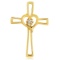 Certified 14K Yellow Gold Diamond Cross Pendant