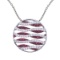 Certified 14k White Gold Ruby and Diamond Wave Pendant