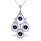 1.2 Carat 14K Solid White Gold Full Moon Amethyst Necklace