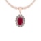 5.68 Ctw Ruby And Diamond SI2/I1 14K Rose Gold Pendant