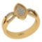 0.25 Ctw I1/I2 Diamond 14K Yellow Gold Cluster Engagement Ring