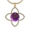 Certified 7.72 Ctw I2/I3 Amethyst And Diamond 14K Yellow Gold Pendant
