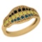 0.47 Ctw SI2/I1 Treated Fancy Black ,Yellow,Blue, Diamond 14K Yellow Gold Ring