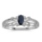 Certified 10k White Gold Oval Sapphire Ring