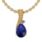 0.78 Ctw VS/SI1 Blue Sapphire And Diamond 14K Yellow Gold Pendant