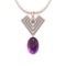 Certified 7.39 Ctw I2/I3 Amethyst And Diamond 14K Rose Gold Pendant