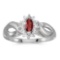 Certified 10k White Gold Marquise Garnet And Diamond Ring
