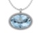 27.46 Ctw I2/I3 Blue Topaz And Diamond 14K White Gold Necklace