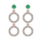 1.04 Ctw VS/SI1 Emerald And Diamond 14K Rose Gold Dangling Earrings