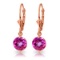 3.1 Carat 14K Solid Rose Gold Youth Pink Topaz Earrings