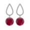 3.82 Ctw Ruby And Diamond SI2/I1 14K White Gold Earrings