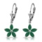 2.8 CTW 14K Solid White Gold Leverback Earrings Natural Emerald