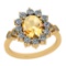 2.88 Ctw VS/SI1 Citrine And Diamond 10K Yellow Gold Vintage Ring