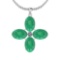 10.29 Ctw Emerald And Diamond I2/I3 14K White Gold Victorian Pendant