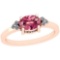 Certified 0.56 Ctw VS/SI1 Pink Tourmaline And Diamond 14K Rose Gold Vintage Style Ring