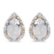Certified 14k Yellow Gold Pear White Topaz And Diamond Earrings