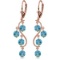 4.95 Carat 14K Solid Rose Gold Blue Topaz Drop Earrings
