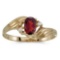 Certified 10k Yellow Gold Oval Garnet And Diamond Ring