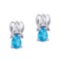 Certified 14k White Gold Blue Topaz and Diamond Pear Shaped Earrings 0.96 CTW