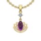1.32 Ctw VS/SI1 Amethyst And Diamond 10K Yellow Gold Necklace